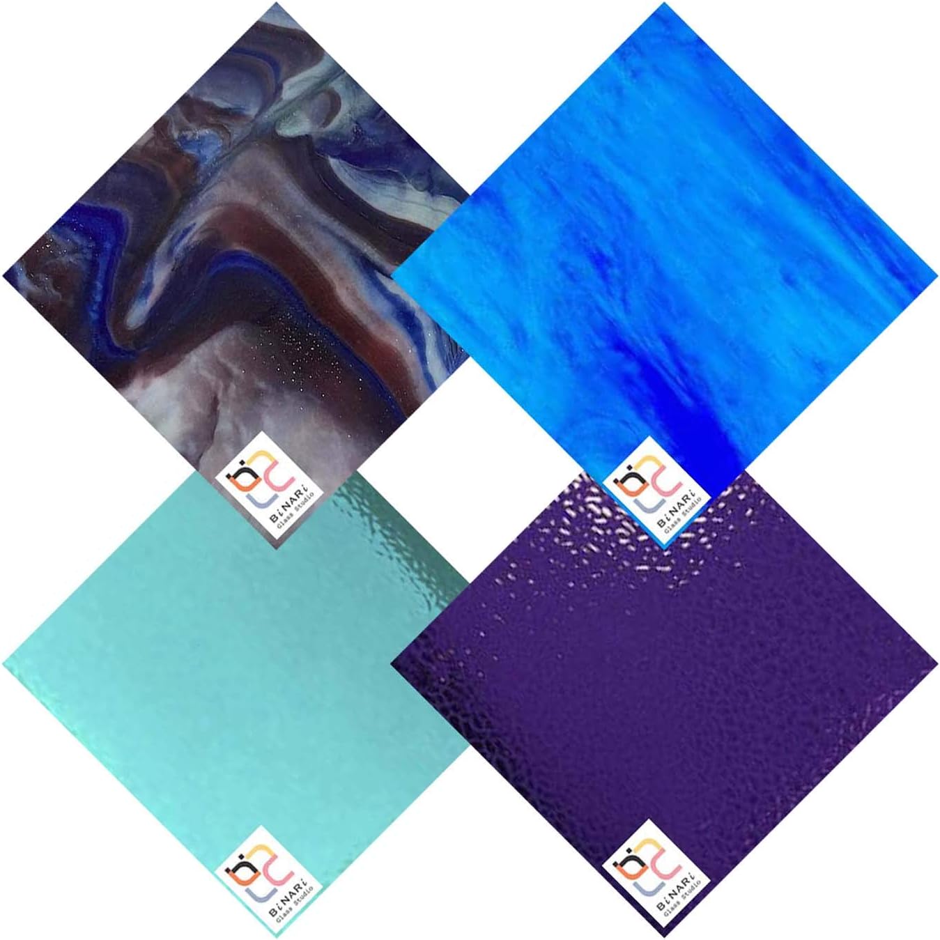 Purple Stained Glass Sheets Wissmach Stained Glass Sheet - Green English Muffle (8"x6" - 3mm Thick) By BiNARi Glass Studio Clear Stained Glass Sheets 2 thumbnail image