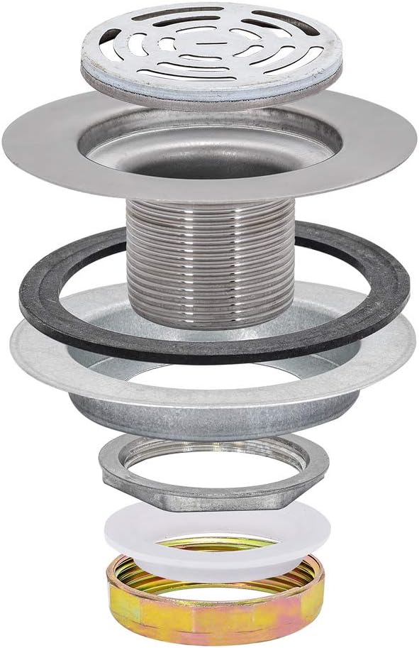 EZ-FLO Kitchen Sink Strainer with Flange and Die-Cast Nut, Stainless Steel Flat-Top Strainer with 3-1/2 Inch to 4 Inch Opening, 30031