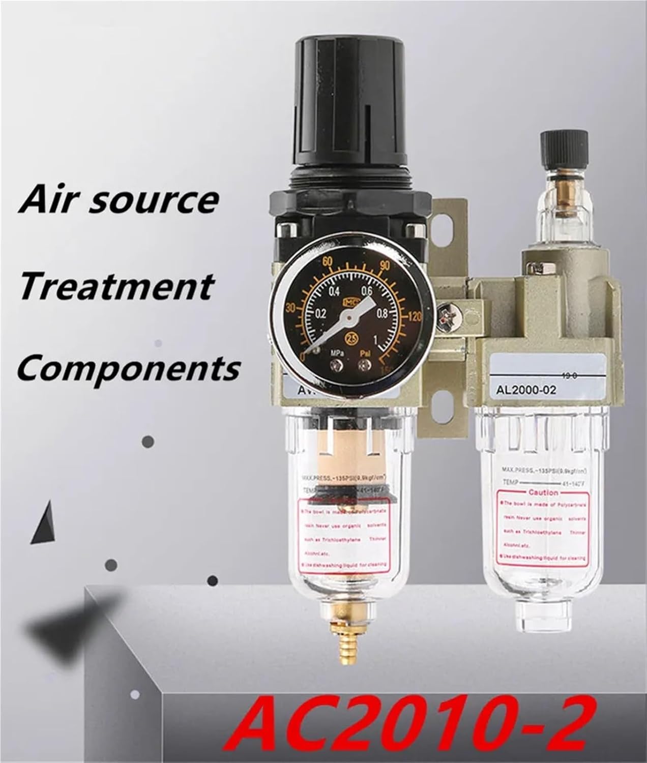 1pc AC2010-020 FRL air treatment compressed air filter pressure regulator lubricator