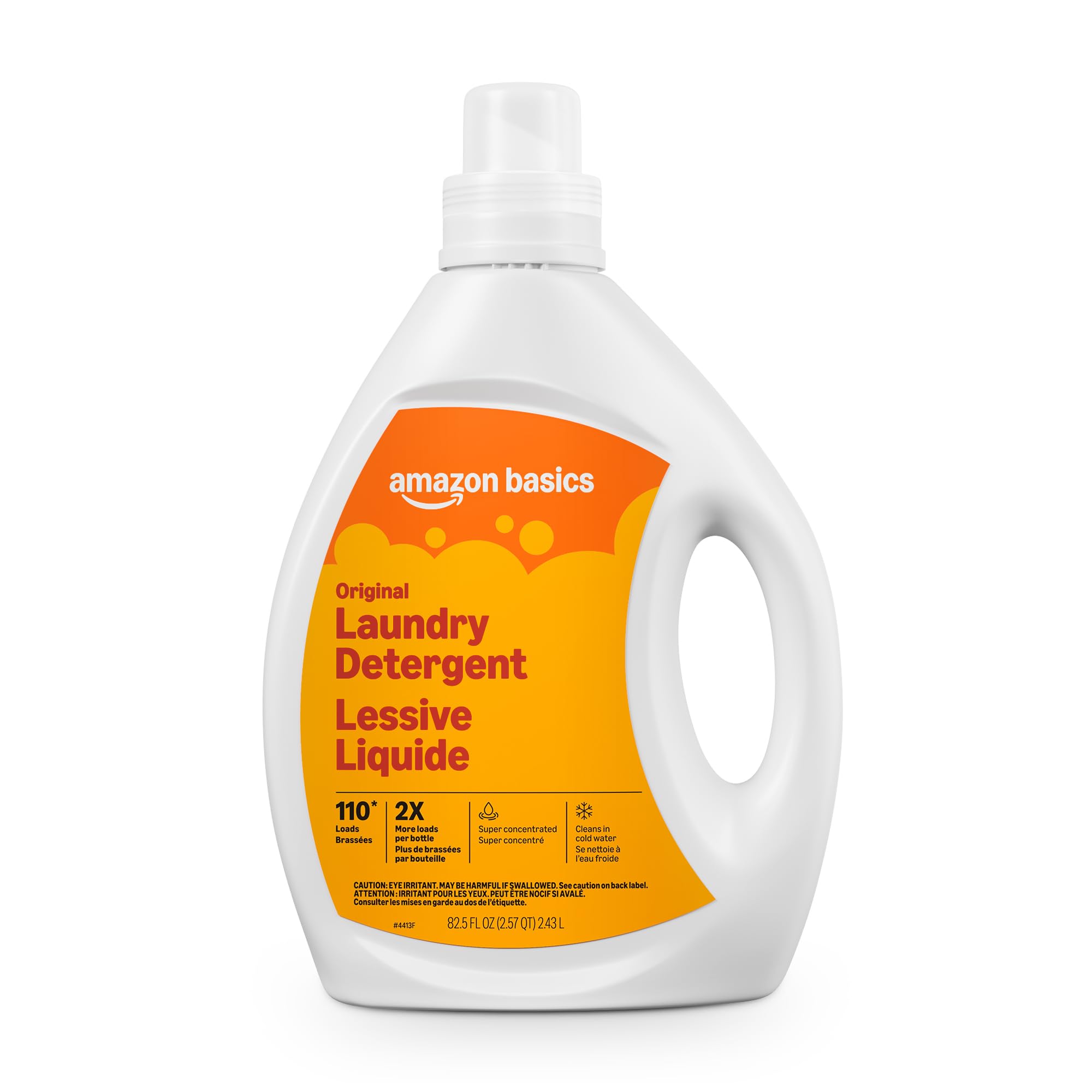 Amazon Basics Laundry Detergent Liquid, Concentrated, Original Fresh Scent, 110 Loads, 82.5 Fl Oz, Packaging May Vary