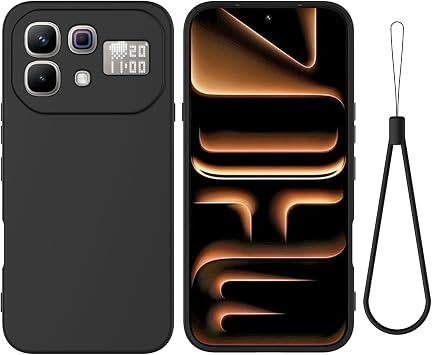 Compatible with Infinix Note 60 Pro 5G Case Silicone Rubber Ultra Thin, Soft Flexible Bumper Hybrid Armor Rugged Cover Shockproof Case for Infinix Note 60 5G Black