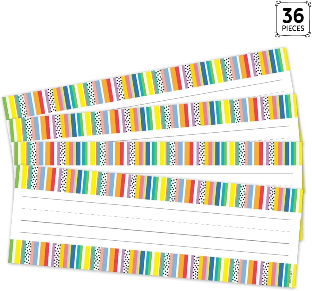 CTP Core Decor Stripes and Dots Name Plates 36 per Package - Use on Student Desks, Cubbies, Storage Bins (Creative Teaching Press 11148) image 2