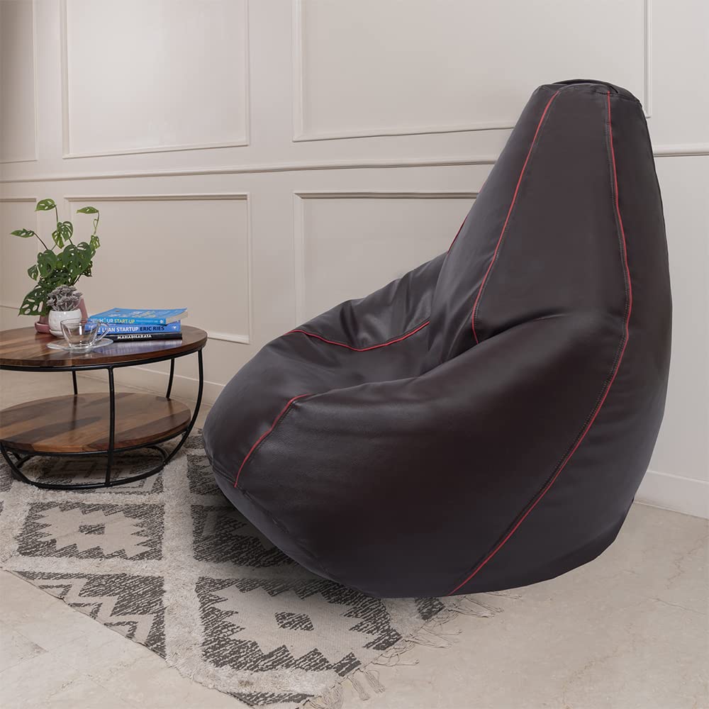Wakefit Bean Bag with Beans Filled, Original Leatherette Bean Bag with