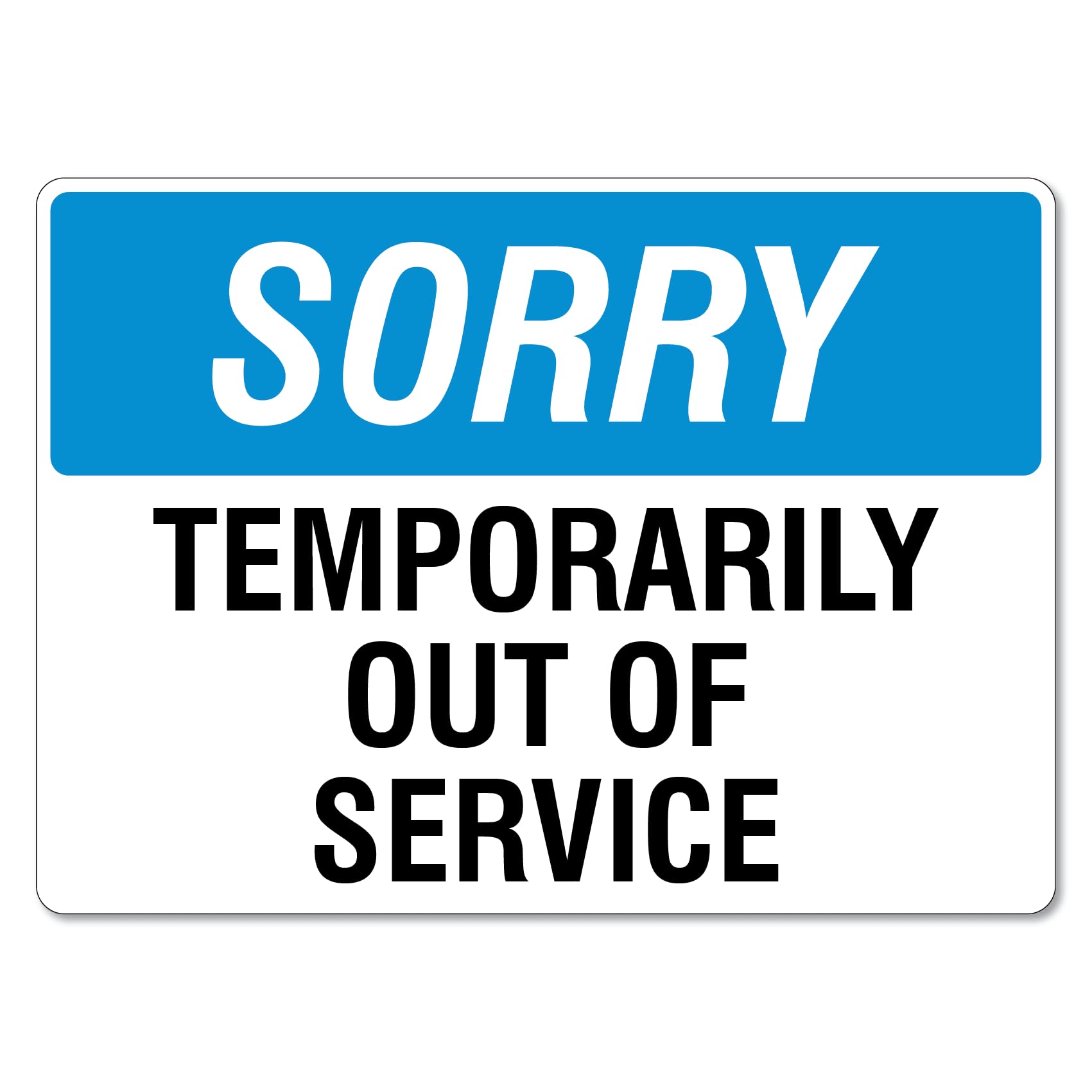 Temporary Suspension Of Service Metal Prompt Sign Store Business Venue Decor 12x8 Inch