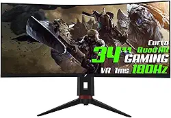 Monitor Gamer SuperFrame Prisma, 34 Pol Quad HD, 1ms, 180Hz