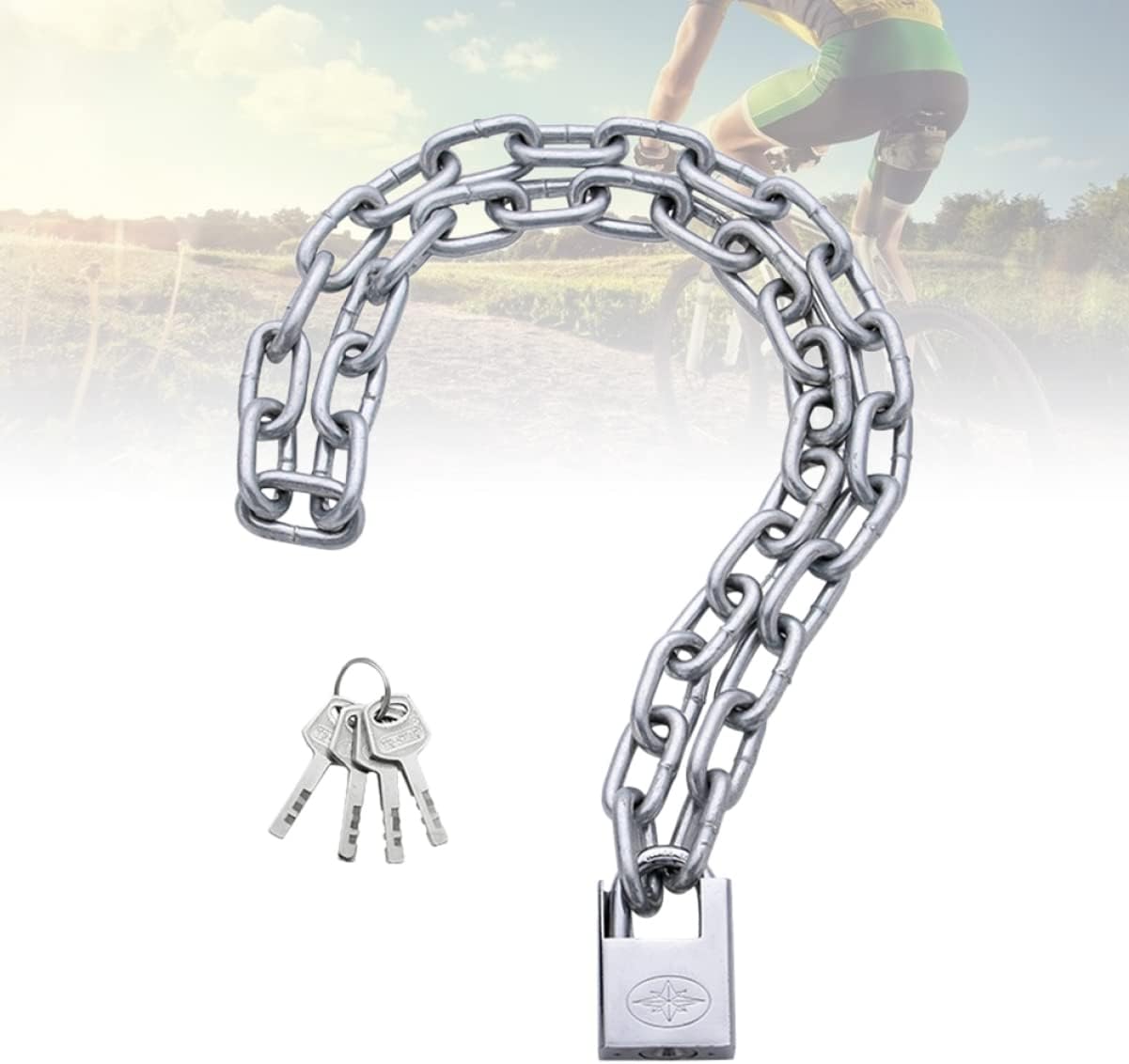 GANAZONO Anti-Theft Chain Lock Heavy Duty Mountain Bike Lock Waterproof for Bikes Scooters Valuables