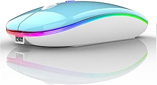 PEIBO Bluetooth Wireless Mouse for Laptop mac MacBook ipad MacBook air MacBook pro pc Desktop Computer Windows Chromebook Notebook (Blue White)