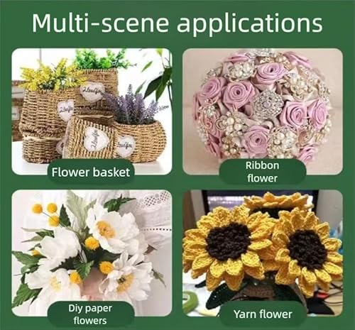 MAGLITT Floristenband Selbstklebend 6 Stück Floristenkrepp Grünes Klebeband Flora Blumenband für Bouquet Blumensträuße DIY Kunsthandwerkk