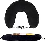 Oreiller encolure pour le voyage, Oreil de voyage avec vêtements, Sac de rangement pour oreillers de voyage amovibles, Coque de voyage pour avion, Couverture d'oreiller avec rangement