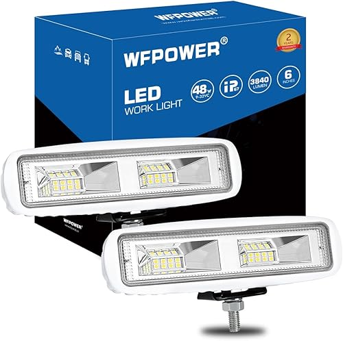 Miniatura 9 de WFPOWER Paquete de 2 luces para barco, color azul y blanco, 2 modos, focos marinos LED, impermeables, de 6 pulgadas, luz de inundación para muelle