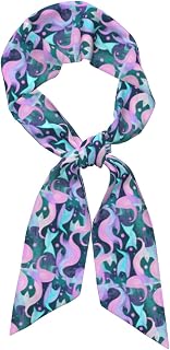 JIUTY Bufanda de moda para mujer, diseño de sirena, color rosa pastel, aguamarina, colorida, para primavera, otoño, accesorio ligero con patrón