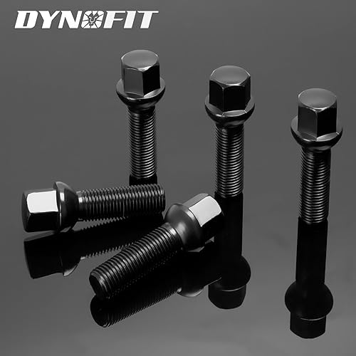 Miniatura 7 de dynofit - Pernos extendidos de 14 x 1.5 para separadores de rueda Audi VW, 20 piezas, vástago de 1.57 pulgadas (40 mm), asiento de bola, accesorios