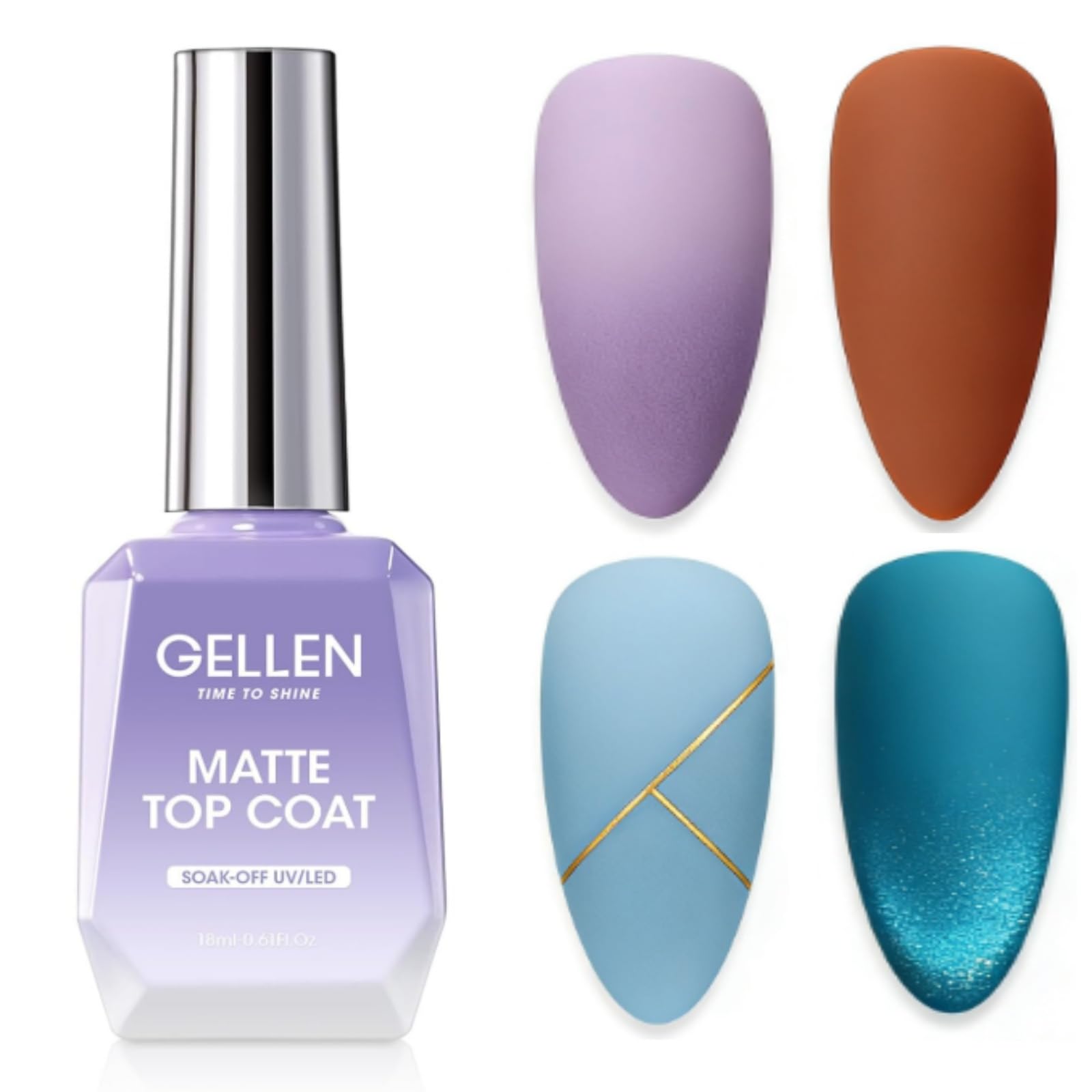 Amazon.com : GELLEN Matte Top Coat Gel Nail Polish, 18ml Matte No