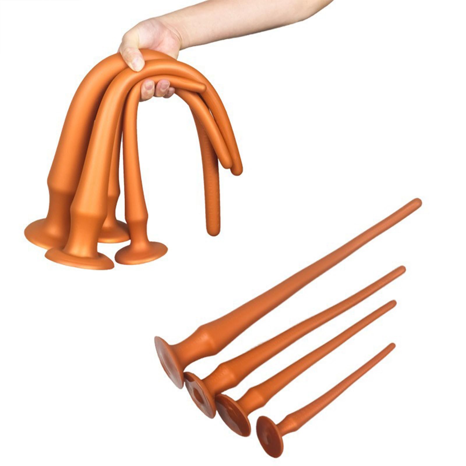 AMAZBEE Dildo super lungo Giocattoli sessuali per adulti Spine anali in silicone per il massaggio del punto G Dilatatore anale con scala SM Spine di stimolazione vaginale (M)