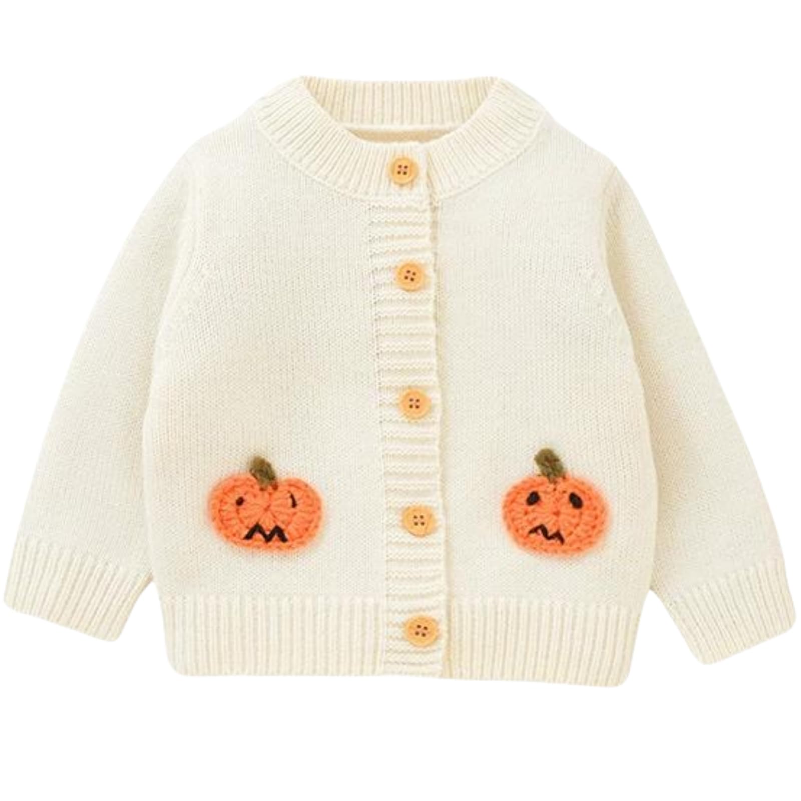 Cárdigan de punto para bebé, niña, calabaza, Halloween, ropa de manga larga, suéter de otoño e invierno, ropa cálida