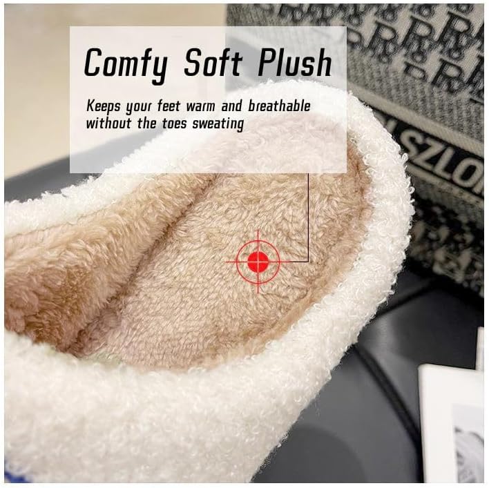 Sierlos Cute Kids' Plush Preppy Slippers for Girls Boys - Soft Memory Foam Fuzzy Slip-on House Slippers/Indoor & Outdoor Use - Image 5
