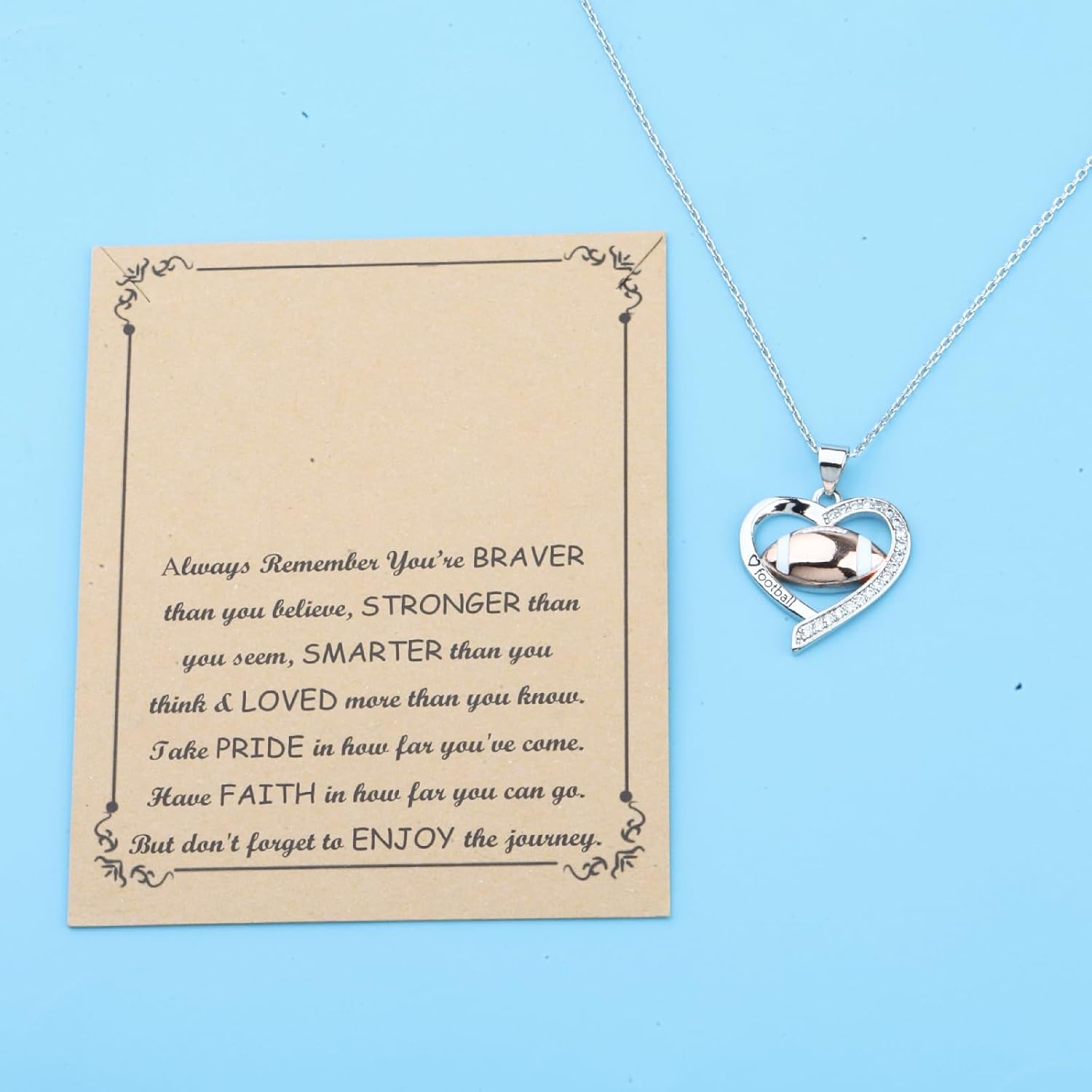 FUSTMW Football Charm Necklace Football Jewelry Football Necklace Gifts Football Gifts for Team Coaches Players Necklace Gift - Image 4