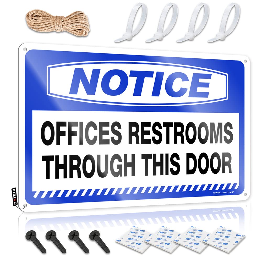 HELIOFORGE Tin Signs Notice Offices Restrooms Through This Door Tin Sign Beer Signs For Bar Funny Kitchen Signs(30X40CM)