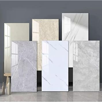 Düz Kırık Beyaz Yapışkanlı Pvc Duvar Kaplama Mutfak Banyo Sticker 30 * 60cm 6 Adet 1,08mt2