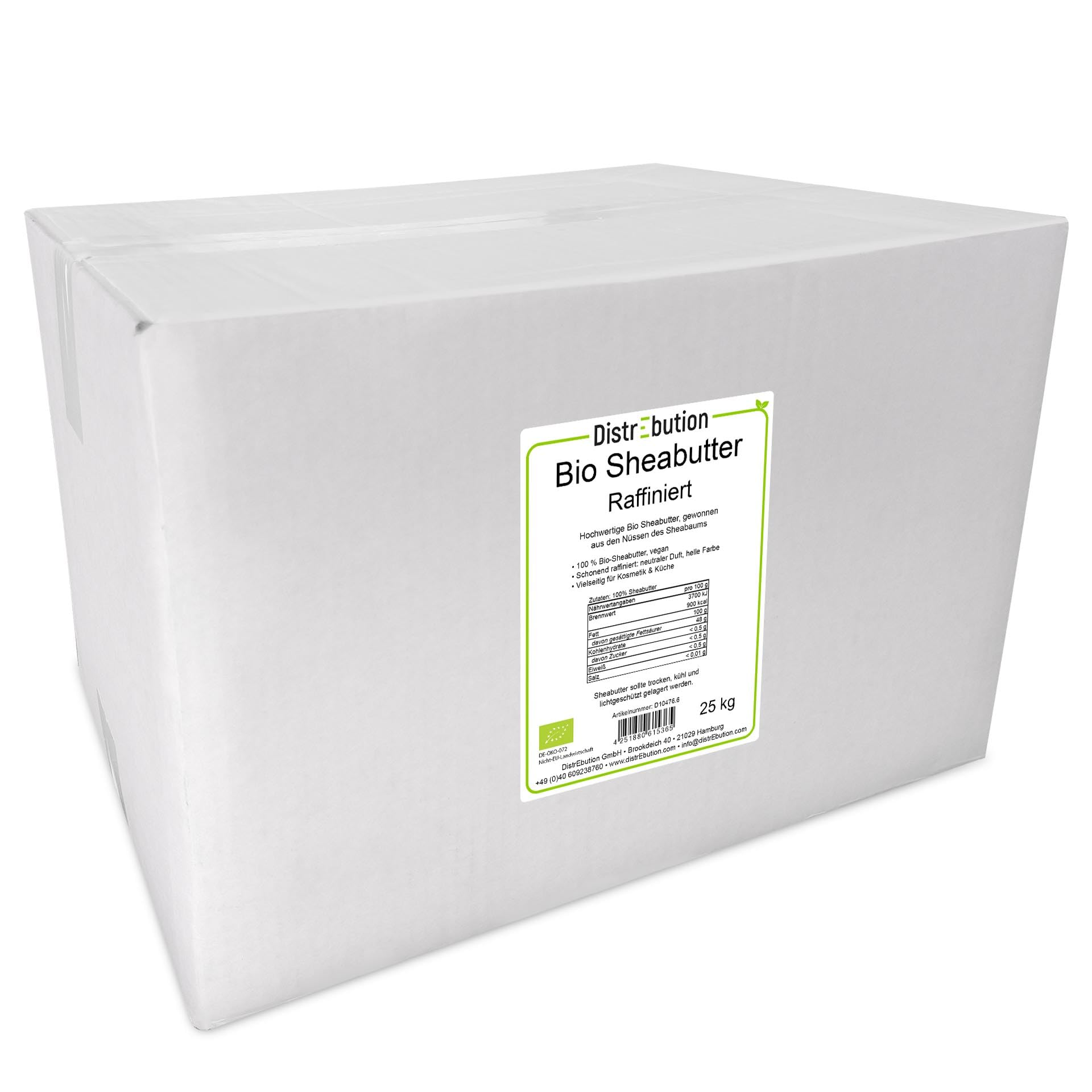 Bio Sheabutter raffiniert 25kg | 100% rein & geruchsneutral, für Hautpflege, Haarpflege, DIY Kosmetik & Lebensmittel, vegan, ohne Zusatzstoffe, EU-Bio