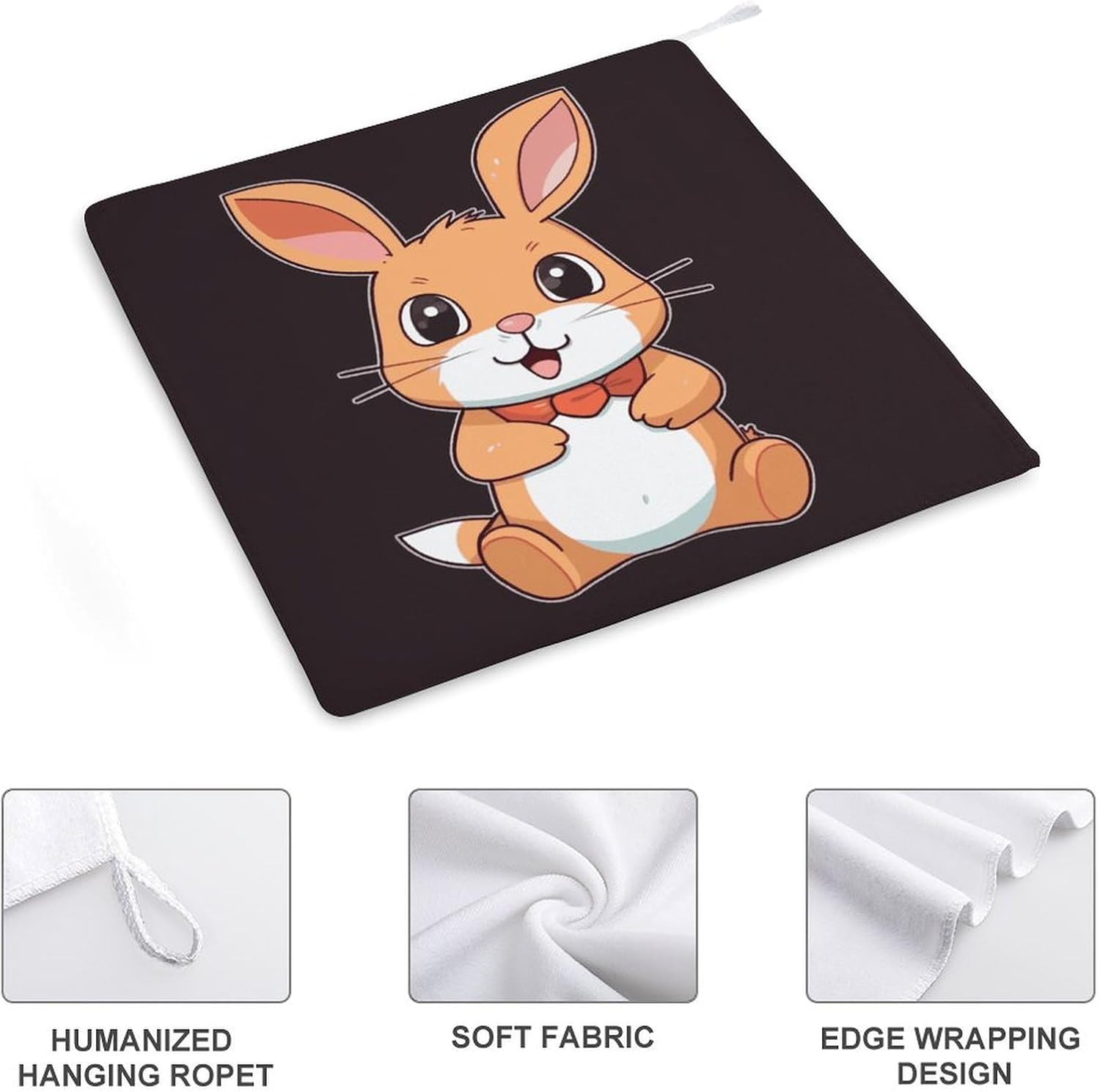 1PCS Kitchen Towels Set Super Absorbent Dish Towels 12 X 12 Inches Multipurpose Dishcloth Cute Cartoon Rabbit Hand Towel Microfiber Cleaning Cloth for Cooktop Dishes Sinks Dishcloths image 3