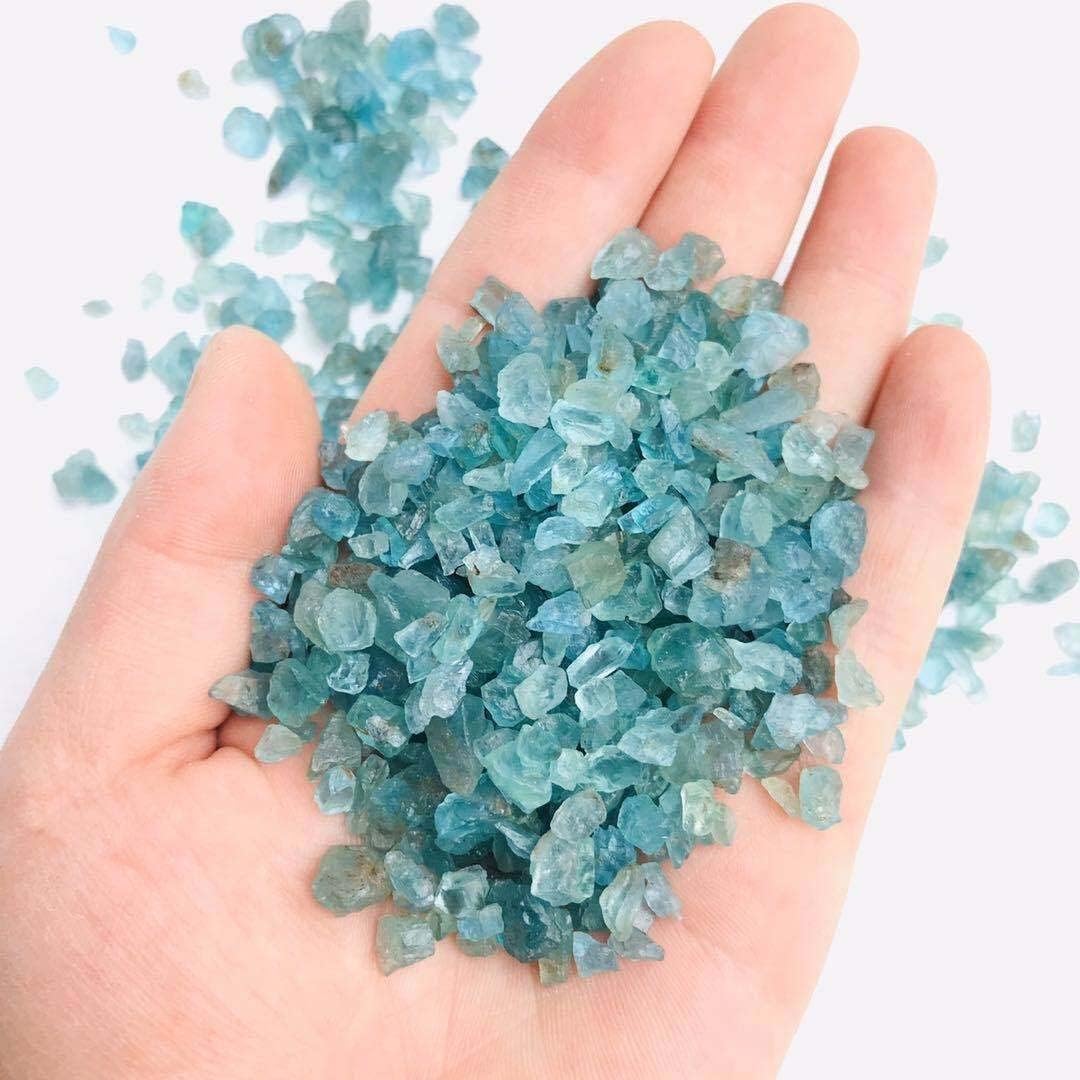 天然水晶の原石 天然ブルーアパタイトクォーツタンブルストーン