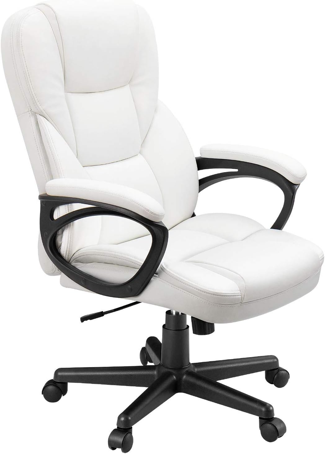 Furmax Office Executive Bib Chair High Back Adjustable Manager Home Desk Chair Swivel Computer PU Leather Lumbar Support