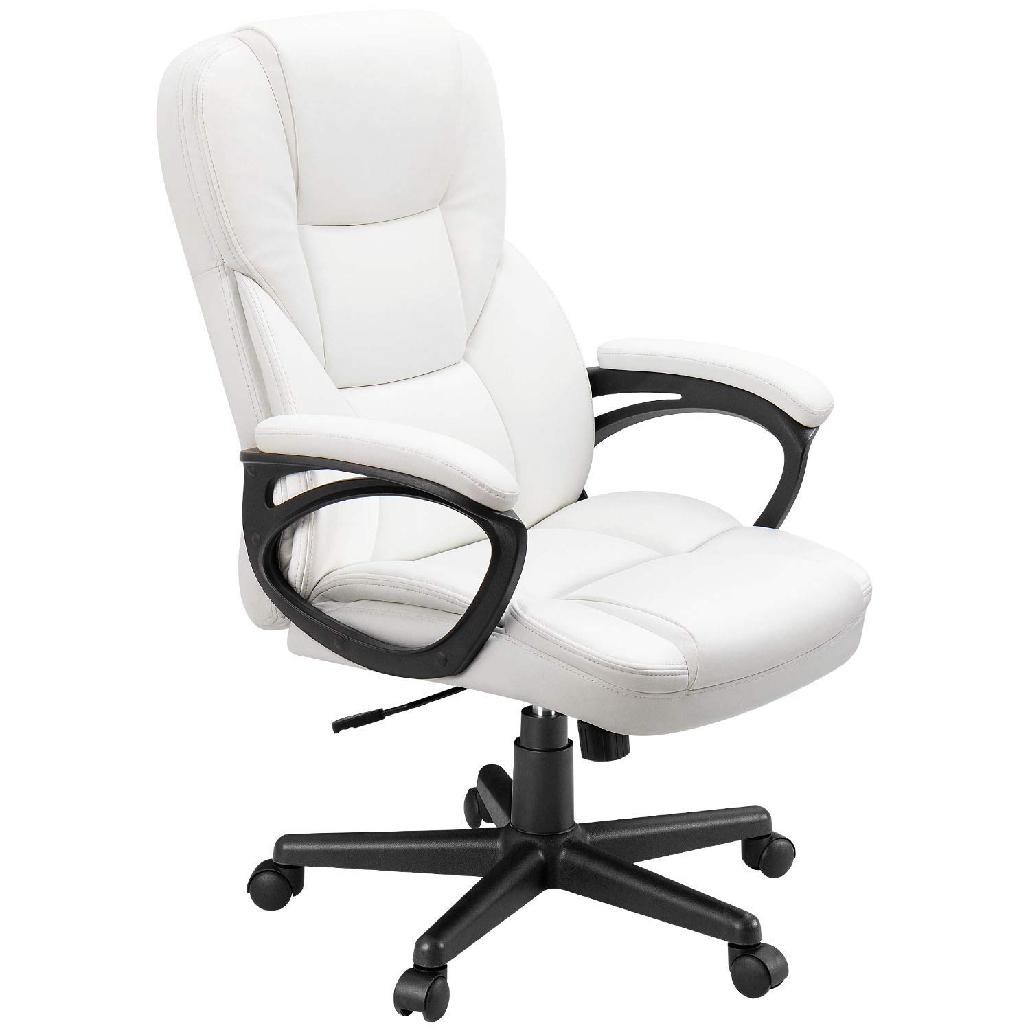 Furmax Office Executive Bib Chair High Back Adjustable Manager Home Desk Chair Swivel Computer PU Leather Lumbar Support