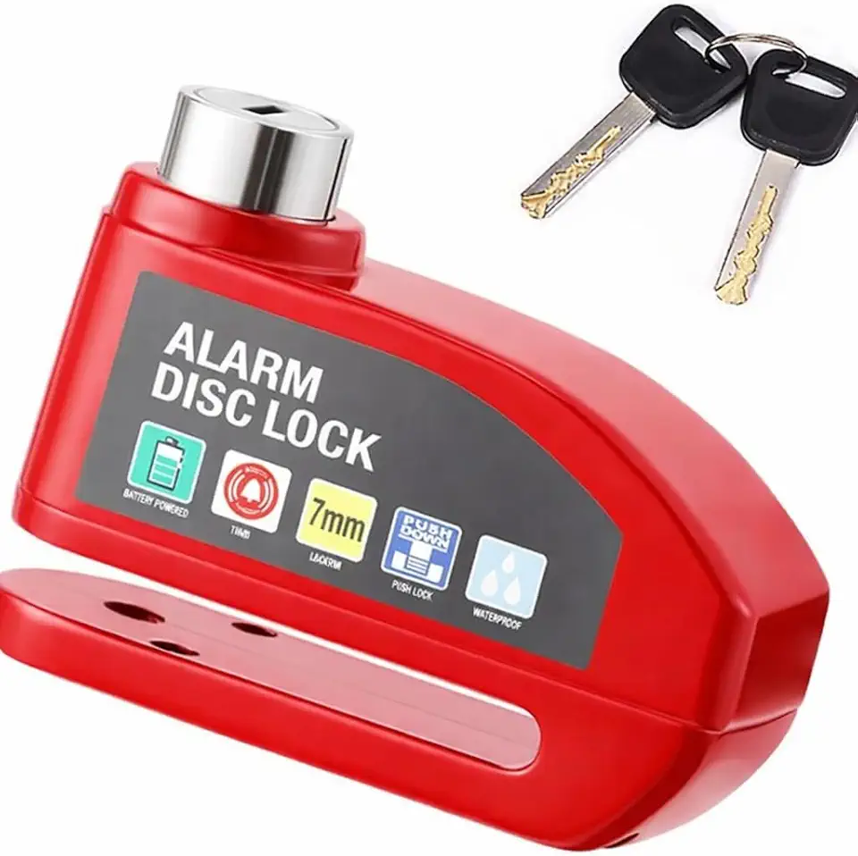 Trava Cadeado de Freio Disco com Alarme Sonoro para Moto