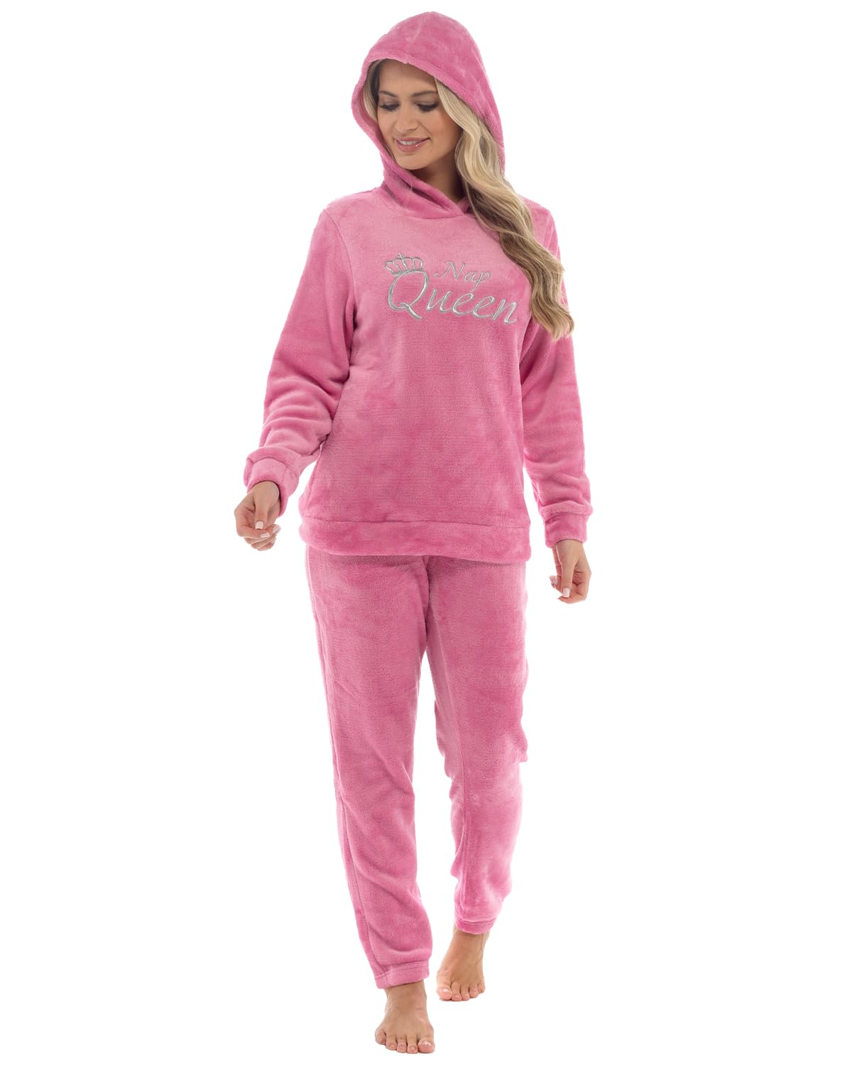 Slumber Hut Ladies Hooded Fleece Lounge Set LN1490 Light Orchid 16-18