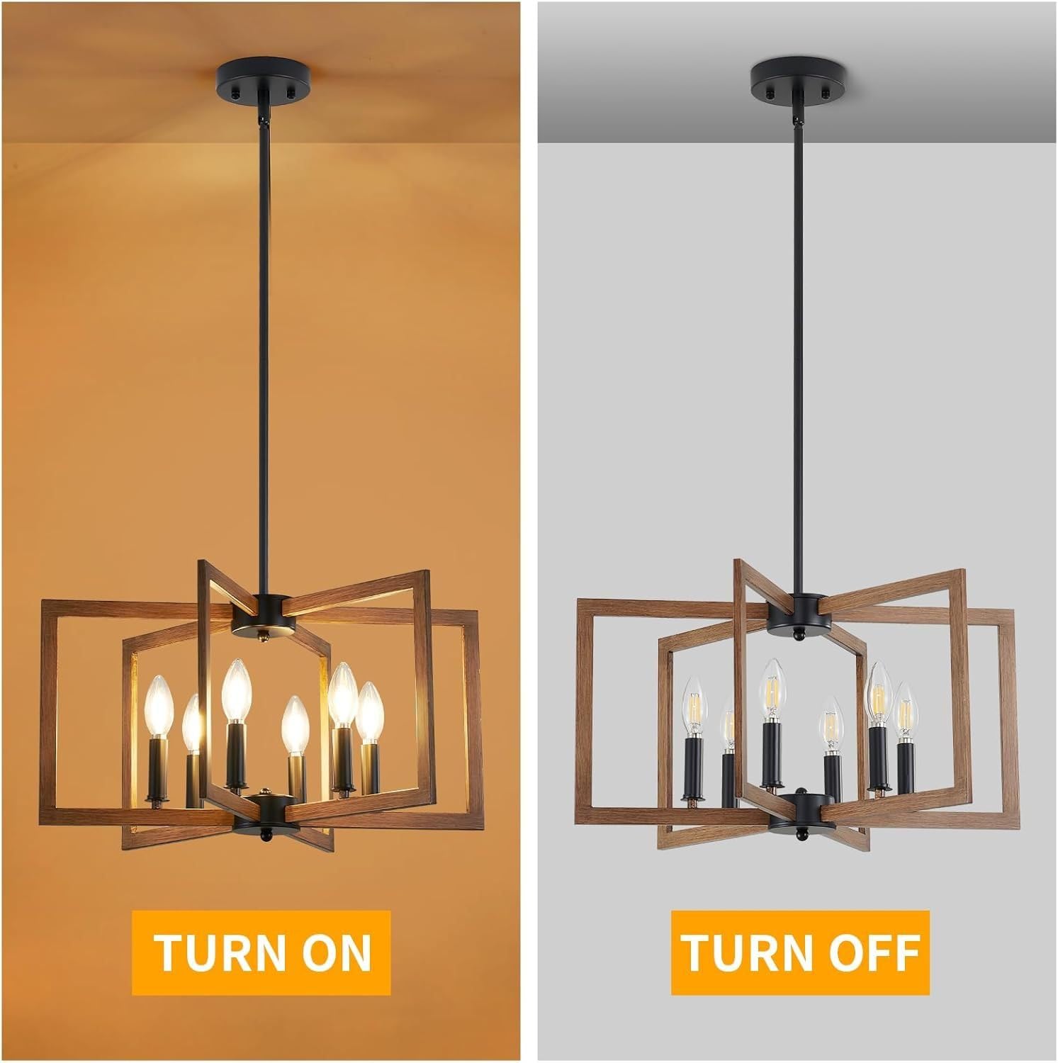 Industrial Lampadario,E14 Farmhouse Lampada A Sospensione,Lampadari Da Cucina Per Soggiorno Cucina Corridoio Camera Da Letto,Regolazione Dell'Altezza (Texture di legno,8 luci)