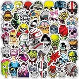 Skull Stickers Pack 50pcs Punk Stickers Bomb for Laptop Water Bottle Crazy Vinyl Horror Skeleton...