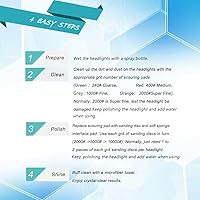 Vista 6 de VIBRATITE Kit de restauración de faros para luces de automóvil a base de taladro eléctrico, kit de pulido de bricolaje con almohadilla de refuerzo