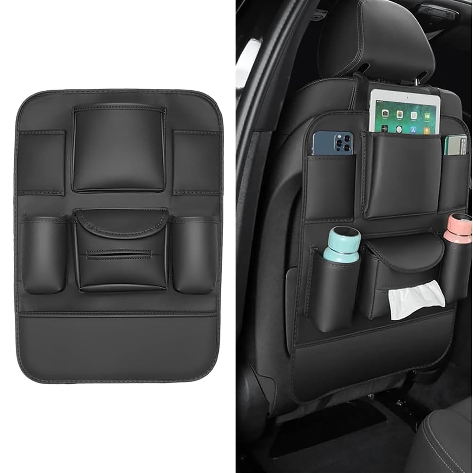 Autositz Organizer für BMW IX3 G08, Wasserdicht Vielseitige Aufbewahrungstaschen für Autositz Zurück, Kofferraum Organizer für Reise Tägliche Gebrauch,A/Black