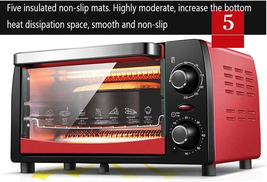 Mini 12L Toaster Oven, Multi-function Stainless Steel Finish with Timer - Toast Bake Broil, Natural Convection 1050 Watts of Power