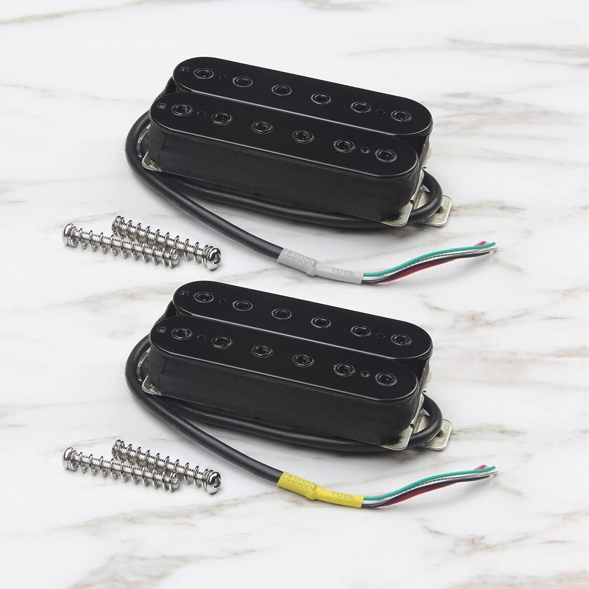FLEOR High Output Alnico 5 Electric Guitar Neck Pickup & Bridge Pickup Humbucker Set Black