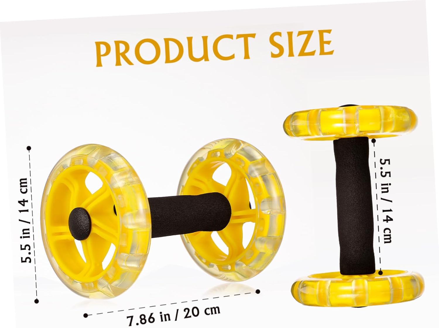Abdominal Roller for Core Strengthening and Tummy Shaping Fitness Wheel with Non Slip Handles Lightweight Portable Exercise Equipment for Men and Women Yellow