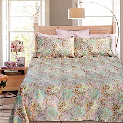 Fadfay 4 Piece Pink Paisley Bed Sheet Set Luxury Bedding Sets Designer Bedding Collections 800 Thread Count 100% Egyptian Cotton Deep Pocket Queen #TOP1