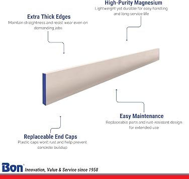 Bon Tool 12-126 Screed - Mag Screed - 1-inch x 4-inch - 6 Foot