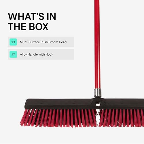 Miniatura 2 de Large 24'' Multi-Surface Push Broom with Alloy Handle