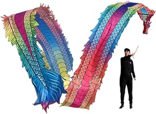 Mysterious Folk Dance Dragon Streamer Realistic Dragon Head Ribbon Outdoor Square Exercise Props for Improve Physical Fitness Dragon Flag Poi