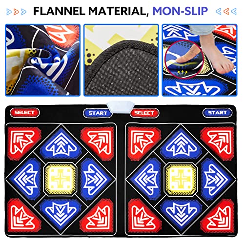 Ueevii Electronic Dance Mat For Adult Kids, Yoga Fitness Double Dancing Step Floor Mat W/Hd Camera For Hdmi Interface Tv,Rechargeable Host & Remote Controller Dance Step Pad,Non-Slip #TOP7