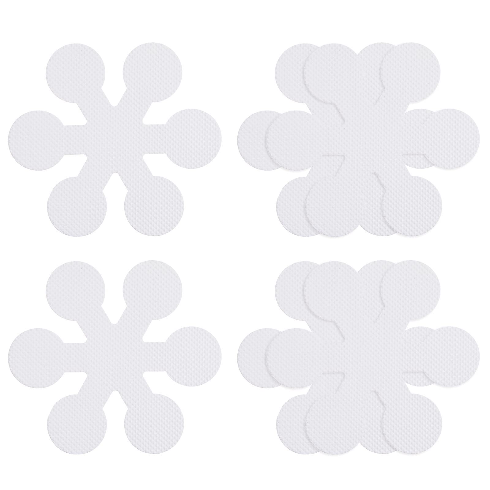sourcing map 6pcs Non Slip Bathtub Stickers Bath Shower Floor 3.94" Anti-Slip Sticker Tape Snowflake Style Decals for Bathroom Kitchen Bathtub Treads Stairs, White