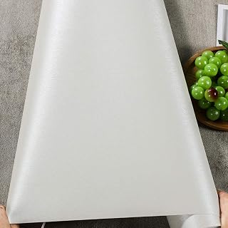 Papier peint autocollant en vinyle brossé métallique en acier inoxydable pour réfrigérateur, lave-vaisselle, four, appareils électroménagers, comptoirs, meubles (blanc, 40 cm x 3 m)