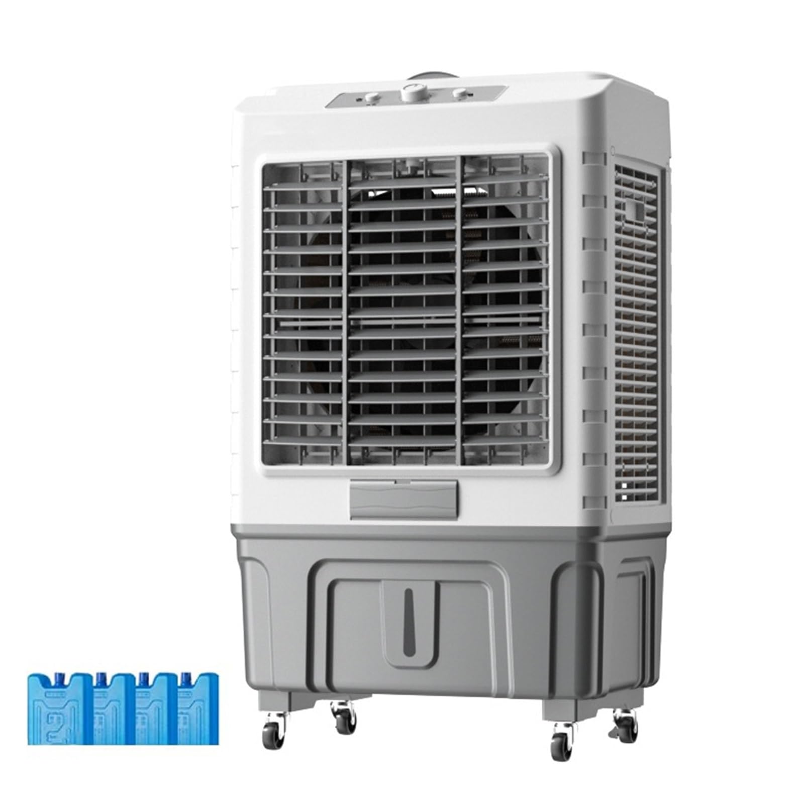 Portable Swamp Cooler with 120° Oscillation, Portable Air Conditioner with 3 Speed, 50L Water Tank, 4 Ice Boxes, Evaporative Air Cooler for Home Commercial