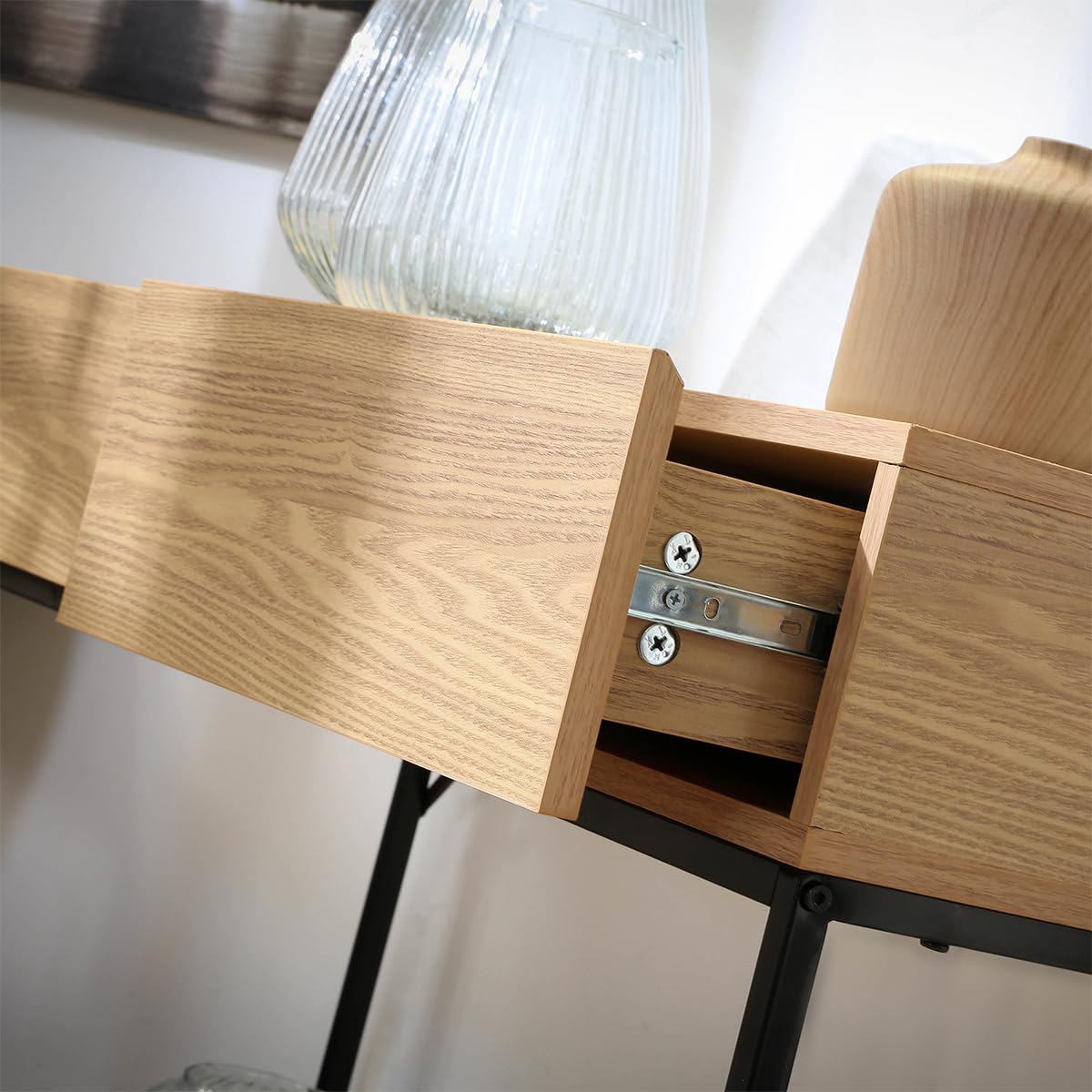Casâme Console 2 Cassetti 1 Ripiano Decorazione in Legno - L100 cm