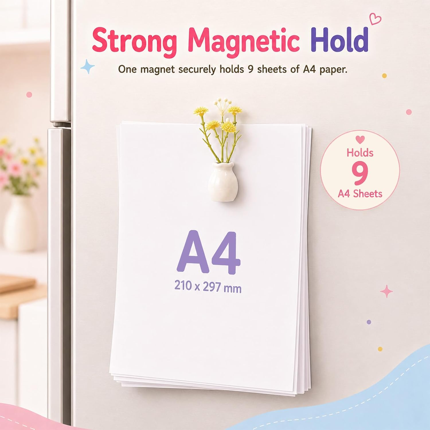 3Pcs Mini Ceramic Vase Fridge Magnets with Artificial Flowers