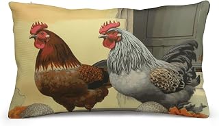Italian Chickens Pillow Cover with Hidden Zipper Soft Plush Throw Pillow Cases Washable Decorative Cushion Covers Lumbar Cushion Case for Sofa Couch Bedroom Car Office 8"x12"