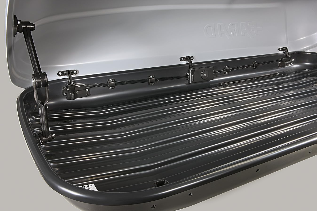Farad Coffre de Toit Koral 630L Noir - Double Ouverture Latérale, Homologation TÜV-GS, Garantie 5 Ans, Serrure centralisée avec clés de sécurité, Résistant aux Rayons UV