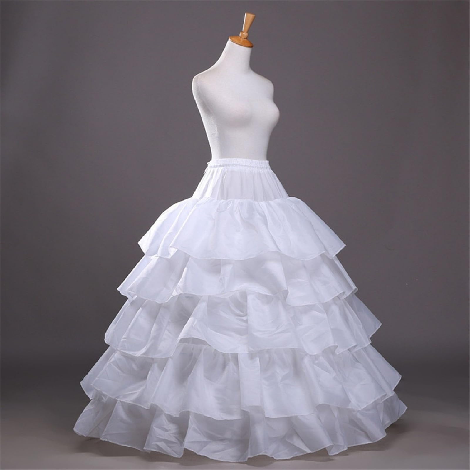 Jupon 4 cerceaux 5 volants pour femme Robe de bal Crinoline Demi-slip pour robe de mariée
